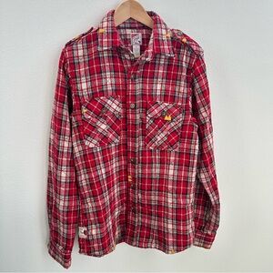 Prps red quilted flannel with silver lurex twists